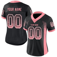 Загрузить изображение в средство просмотра галереи, Custom Black Medium Pink-White Drift Fashion Football Jersey