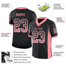 Загрузить изображение в средство просмотра галереи, Custom Black Medium Pink-White Drift Fashion Football Jersey