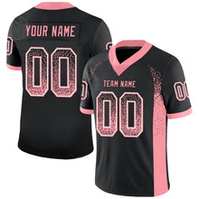 Загрузить изображение в средство просмотра галереи, Custom Black Medium Pink-White Drift Fashion Football Jersey