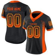 Load image into Gallery viewer, Custom Black Orange-Yellow Drift Fashion Football Jersey
