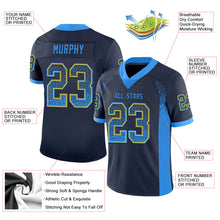 Загрузить изображение в средство просмотра галереи, Custom Navy Powder Blue-Yellow Drift Fashion Football Jersey