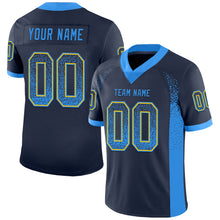 Загрузить изображение в средство просмотра галереи, Custom Navy Powder Blue-Yellow Drift Fashion Football Jersey