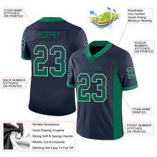 Load image into Gallery viewer, Custom Navy Kelly Green-White Drift Fashion Football Jersey