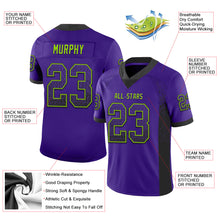 Загрузить изображение в средство просмотра галереи, Custom Purple Black-Neon Green Drift Fashion Football Jersey