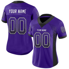 Загрузить изображение в средство просмотра галереи, Custom Purple Black-White Drift Fashion Football Jersey