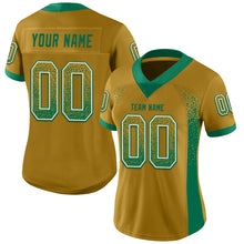 Load image into Gallery viewer, Custom Old Gold Kelly Green-White Drift Fashion Football Jersey