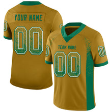 Load image into Gallery viewer, Custom Old Gold Kelly Green-White Drift Fashion Football Jersey
