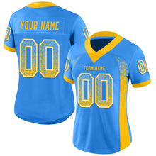 Charger l'image dans la galerie, Custom Powder Blue Gold-White Drift Fashion Football Jersey