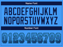 Load image into Gallery viewer, Custom Powder Blue Navy-Teal Drift Fashion Football Jersey