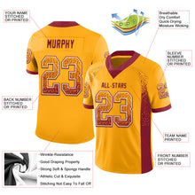 Load image into Gallery viewer, Custom Gold Crimson-White Drift Fashion Football Jersey