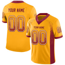 Load image into Gallery viewer, Custom Gold Crimson-White Drift Fashion Football Jersey