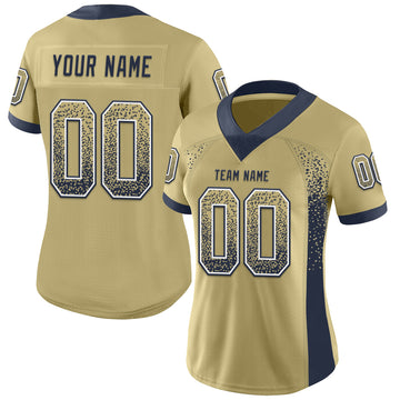 Custom Vegas Gold Navy-White Drift Fashion Football Jersey
