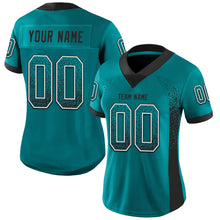 Charger l'image dans la galerie, Custom Teal Black-White Drift Fashion Football Jersey