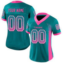 Загрузить изображение в средство просмотра галереи, Custom Teal Pink-White Drift Fashion Football Jersey
