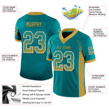Загрузить изображение в средство просмотра галереи, Custom Teal Old Gold-White Drift Fashion Football Jersey