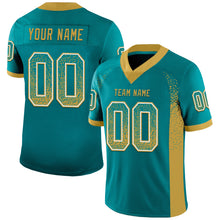 Загрузить изображение в средство просмотра галереи, Custom Teal Old Gold-White Drift Fashion Football Jersey