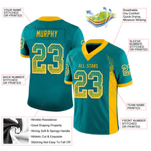Charger l'image dans la galerie, Custom Teal Gold-White Drift Fashion Football Jersey