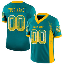 Charger l'image dans la galerie, Custom Teal Gold-White Drift Fashion Football Jersey