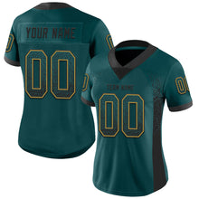 Charger l'image dans la galerie, Custom Midnight Green Black-Old Gold Drift Fashion Football Jersey