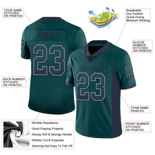 Load image into Gallery viewer, Custom Midnight Green Navy-Gray Drift Fashion Football Jersey