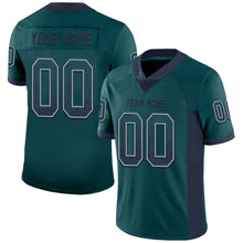 Load image into Gallery viewer, Custom Midnight Green Navy-Gray Drift Fashion Football Jersey