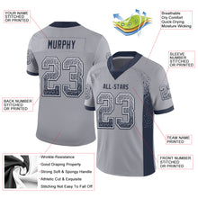 Load image into Gallery viewer, Custom Gray Navy-White Drift Fashion Football Jersey