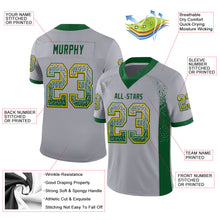 Load image into Gallery viewer, Custom Gray Green-Gold Drift Fashion Football Jersey