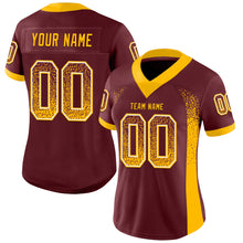 Charger l'image dans la galerie, Custom Burgundy Gold-White Drift Fashion Football Jersey