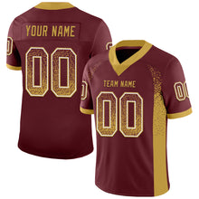 Charger l'image dans la galerie, Custom Burgundy Old Gold-White Drift Fashion Football Jersey