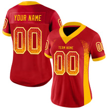 Load image into Gallery viewer, Custom Red Gold-White Drift Fashion Football Jersey