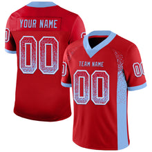 Load image into Gallery viewer, Custom Red Light Blue-White Drift Fashion Football Jersey