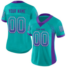 Charger l'image dans la galerie, Custom Aqua Purple-White Drift Fashion Football Jersey