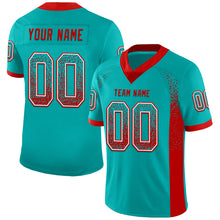 Load image into Gallery viewer, Custom Aqua Red-White Drift Fashion Football Jersey