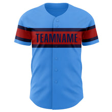 Загрузить изображение в средство просмотра галереи, Custom Electric Blue Red-Navy Authentic Baseball Jersey