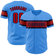 Загрузить изображение в средство просмотра галереи, Custom Electric Blue Red-Navy Authentic Baseball Jersey