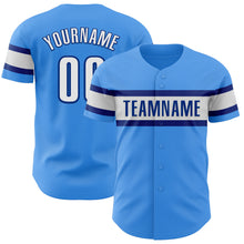 Загрузить изображение в средство просмотра галереи, Custom Electric Blue White-Royal Authentic Baseball Jersey