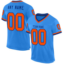 Load image into Gallery viewer, Custom Powder Blue Orange-Royal Mesh Authentic Throwback Football Jersey