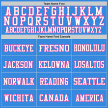 Laden Sie das Bild in den Galerie-Viewer, Custom Powder Blue Pink-White Mesh Authentic Throwback Football Jersey