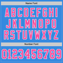 Laden Sie das Bild in den Galerie-Viewer, Custom Powder Blue Pink-White Mesh Authentic Throwback Football Jersey