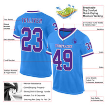 Загрузить изображение в средство просмотра галереи, Custom Powder Blue Purple-White Mesh Authentic Throwback Football Jersey