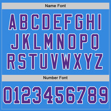 Загрузить изображение в средство просмотра галереи, Custom Powder Blue Purple-White Mesh Authentic Throwback Football Jersey