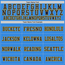 Load image into Gallery viewer, Custom Powder Blue Navy-Gold Mesh Authentic Throwback Football Jersey