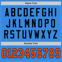 Laden Sie das Bild in den Galerie-Viewer, Custom Powder Blue Orange-Black Mesh Authentic Throwback Football Jersey