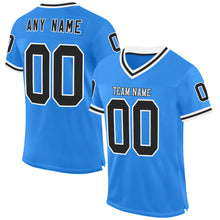 Charger l'image dans la galerie, Custom Powder Blue Black-White Mesh Authentic Throwback Football Jersey