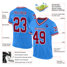 Загрузить изображение в средство просмотра галереи, Custom Powder Blue Maroon-White Mesh Authentic Throwback Football Jersey