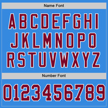 Загрузить изображение в средство просмотра галереи, Custom Powder Blue Maroon-White Mesh Authentic Throwback Football Jersey