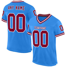 Загрузить изображение в средство просмотра галереи, Custom Powder Blue Maroon-White Mesh Authentic Throwback Football Jersey