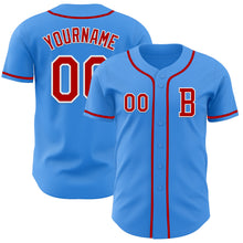 Загрузить изображение в средство просмотра галереи, Custom Electric Blue Red-White Authentic Baseball Jersey