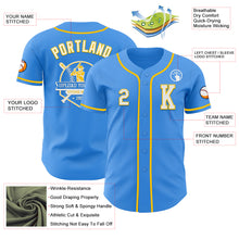 Загрузить изображение в средство просмотра галереи, Custom Electric Blue White-Yellow Authentic Baseball Jersey