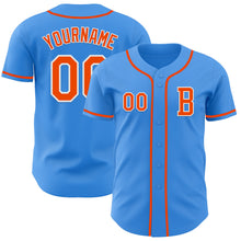 Загрузить изображение в средство просмотра галереи, Custom Electric Blue Orange-White Authentic Baseball Jersey